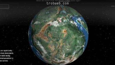 L'endroit où connaître le centre de votre pays ou de votre ville sur le globe il y a des millions d'années
