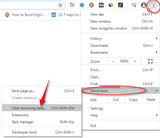 Effacer le cache et les cookies dans Google Chrome