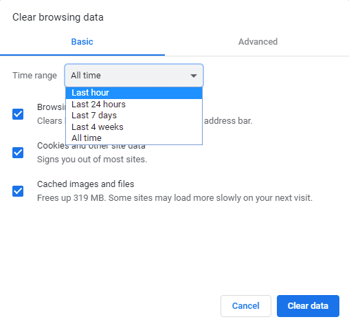Effacer le "cache" et les cookies dans Google Chrome