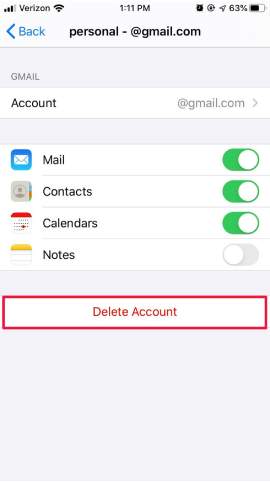Supprimer l'e-mail de l'iPhone