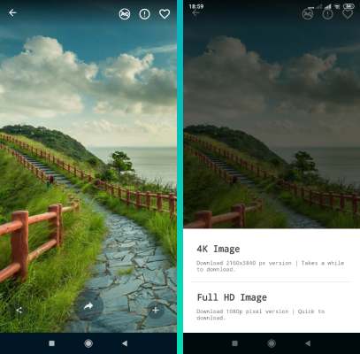 Téléchargez le fond d'écran Android via l'application de fond d'écran 4k