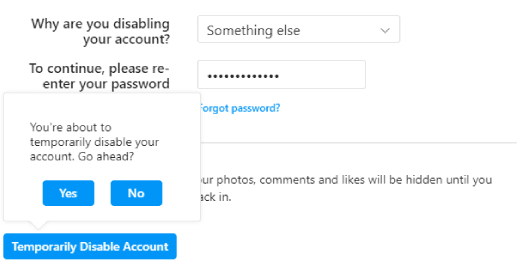 Comment désactiver temporairement le compte Instagram