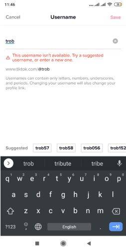 Nom d'utilisateur TikTok