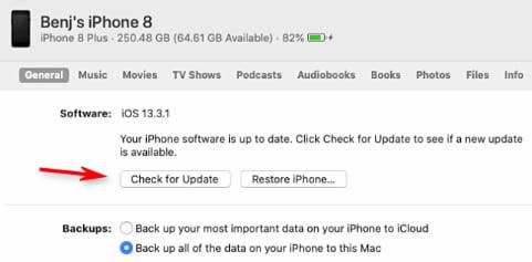 Mettez à jour le système iPhone à partir de l'ordinateur