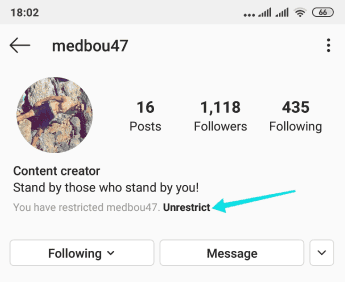 Comment supprimer restreindre quelqu'un sur Instagram