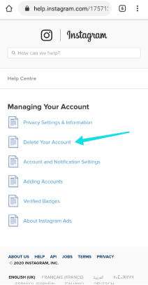 Comment supprimer un compte Instagram sur iPhone