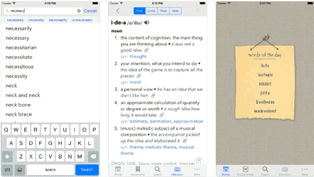 Résistez à l'application WordBook Dictionary