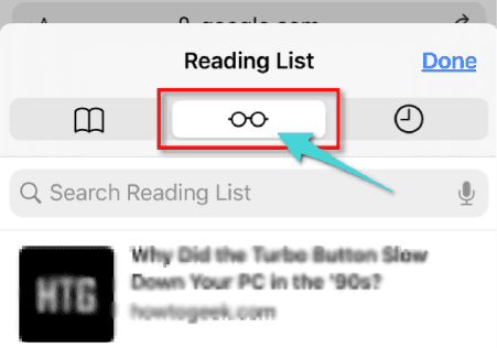Activer l'enregistrement de la page Web dans la liste de lecture dans safari