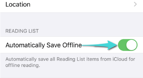 كيفية تميكن قائمة القراءة في وضع أوف لاين على الايفون