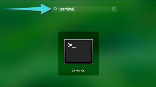 Ouvrez une fenêtre de commande via Launchpad