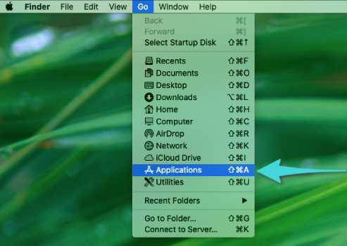 Ouvrez une fenêtre de commande via le dossier Applications sur le Mac