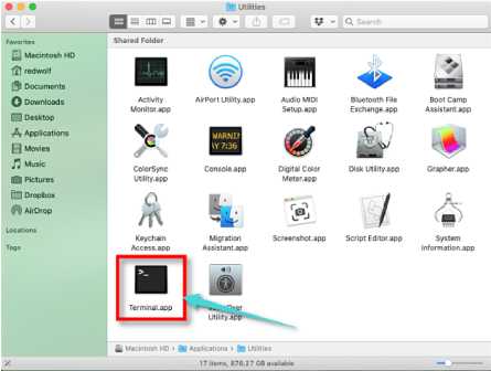 Comment ouvrir un terminal sur Mac