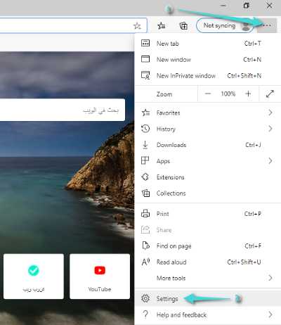 Paramètres du navigateur Microsoft Edge