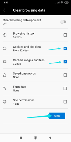 مسح ذاكرة التخزين المؤقت وملفات تعريف الارتباط على مايكروسوفت إيدج في الهاتف