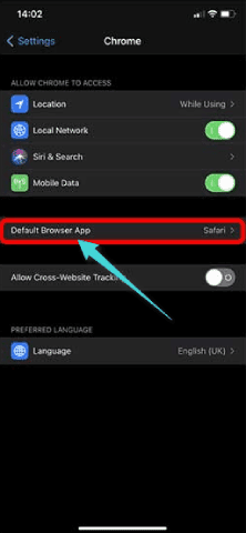 Changer le navigateur par défaut sur iPhone