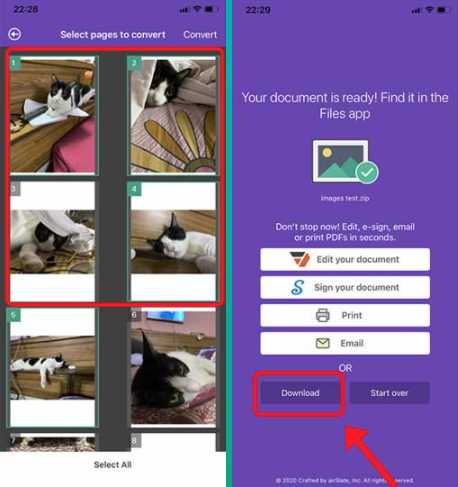 Comment convertir un PDF en images sur iPhone