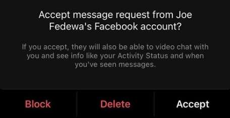 Envoyez le message de quelqu'un sur Instagram via Facebook