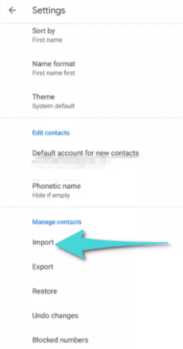 Importer des contacts via un fichier VCF