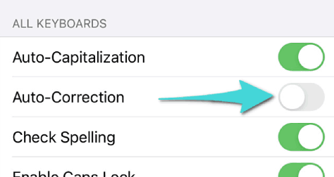 كيفية تعطيل التصحيح التلقائي على الايفون والايباد