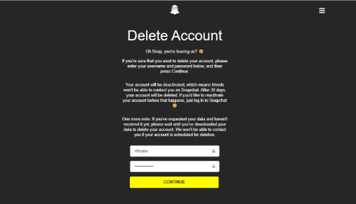 Comment supprimer un compte Snapchat