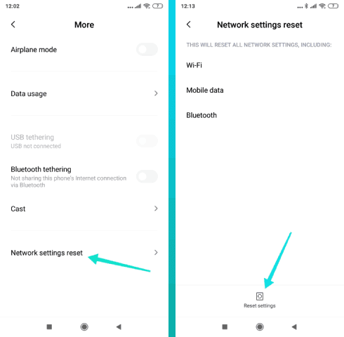 Réinitialiser les paramètres réseau sous Android