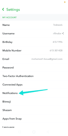 Comment désactiver les notifications Snapchat