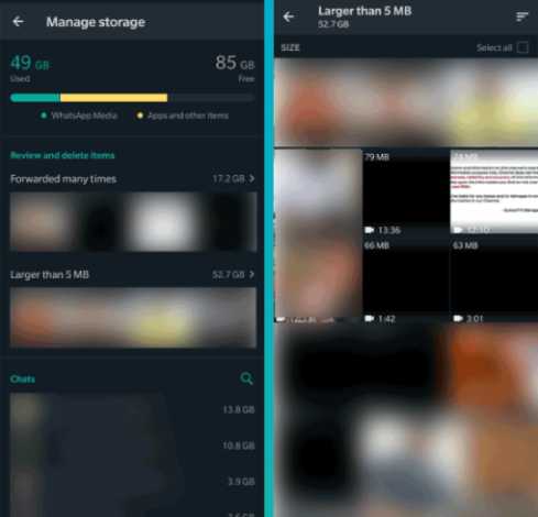 Supprimer les fichiers volumineux sur Whatsapp