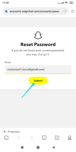 Récupérer un compte Snapchat par e-mail