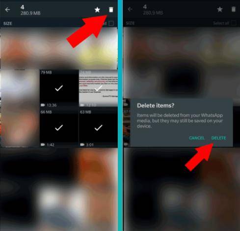 Supprimer les gros fichiers sur WhatsApp