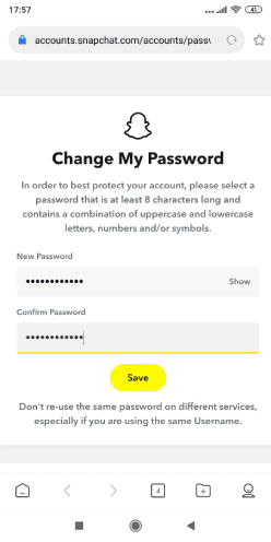Récupération de compte Snapchat