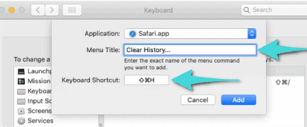 كيفية إنشاء اختصار مسح سجل التصفح فيمتصفح safari على الماك