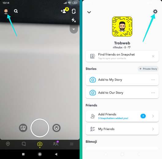 Paramètres de Snapchat