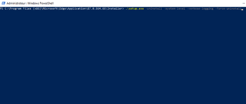 Supprimer Microsoft Edge via Windows PowerShell