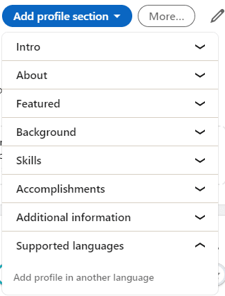 Ajoutez d'autres sections à votre profil de compte LinkedIn