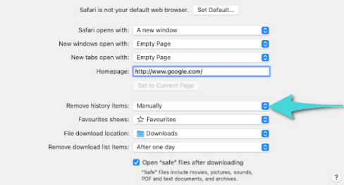 Activer la suppression automatique de l'historique de navigation sur Safari