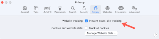 Empêcher les sites Web de vous suivre sur Safari