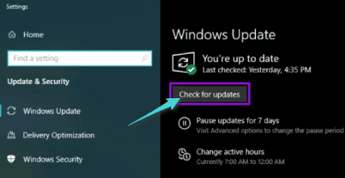 Mise à jour du système Windows 10