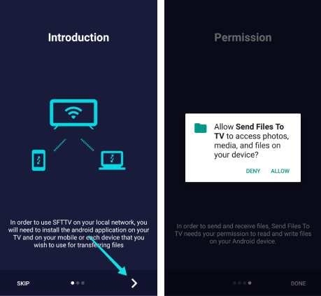 Accorder des autorisations de stockage à une application Send files to TV