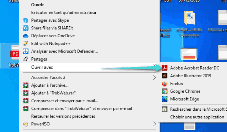 Ouvrez un fichier PDF via un programme Acrobat Reader DC