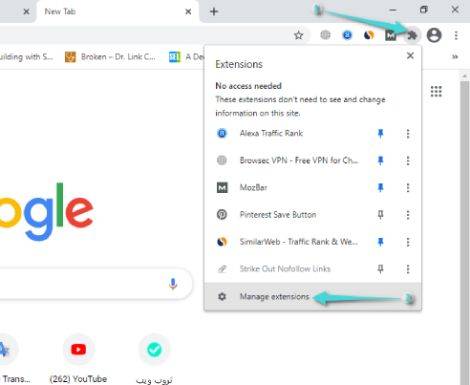 Gestion des modules complémentaires Google Chrome