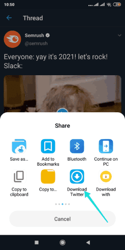 Enregistrer des GIF Twitter sur Android via une application externe