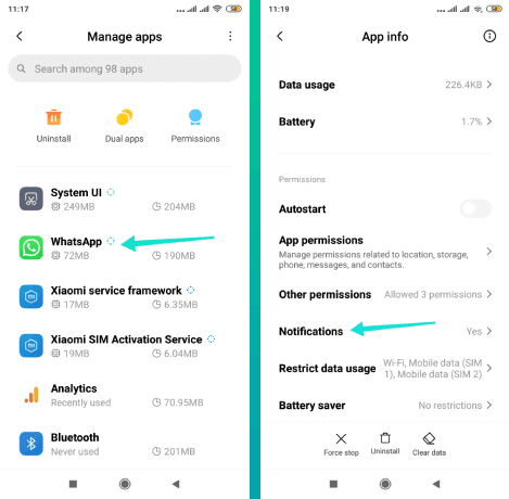 Personnaliser les notifications Whatsapp