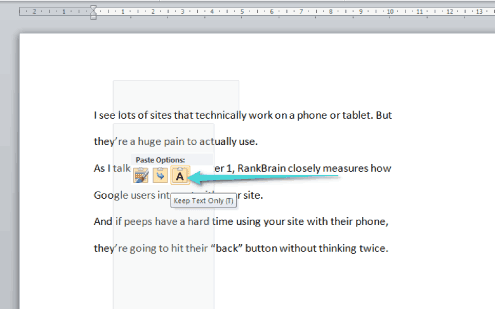 Collez le texte copié du PDF dans un fichier Word