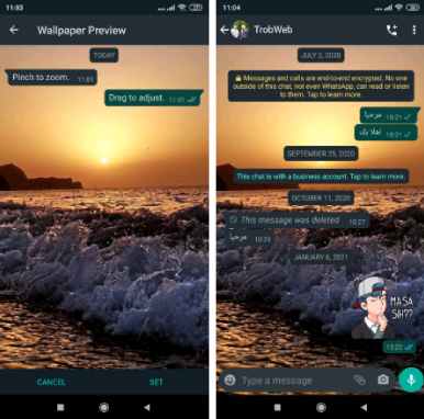 Changer l'arrière-plan de la conversation Whatsapp