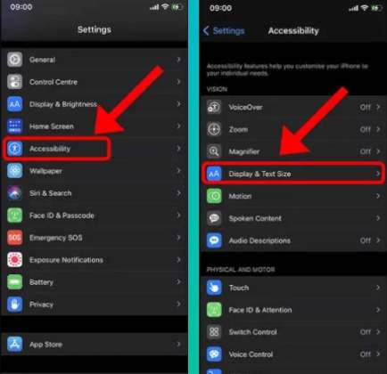 Changer la taille de la police sur iPhone