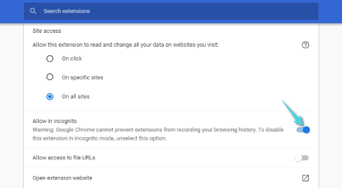 Activer les extensions en mode navigation privée pour Google Chrome
