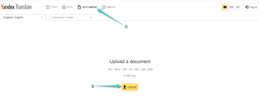 Traduire des fichiers PDF via Yandex