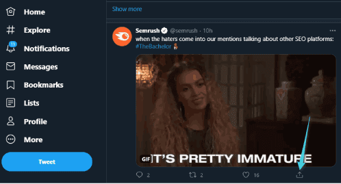 Enregistrer les gifs du site Web Twitter