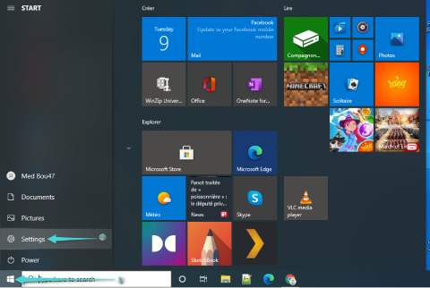 Paramètres Windows 10