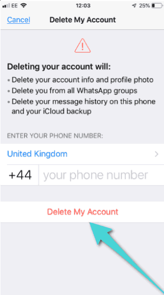 Comment supprimer un compte WhatsApp sur iPhone